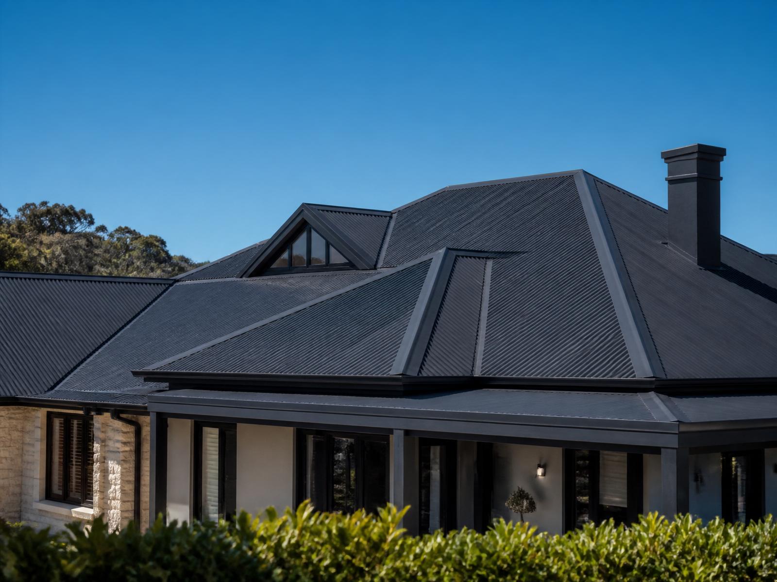 Newly restored Colorbond roof on an Australian home