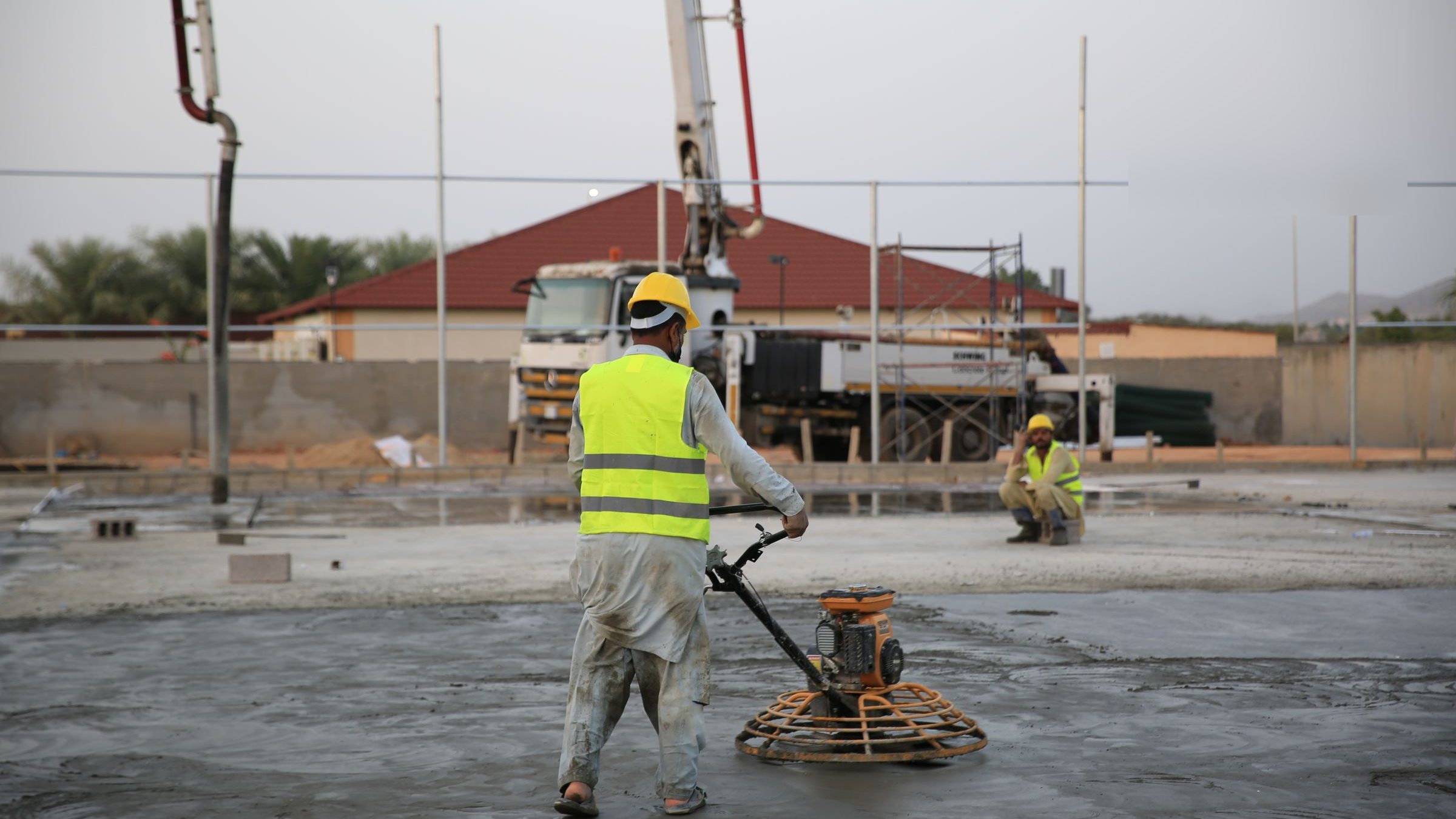 Australian concreters at work